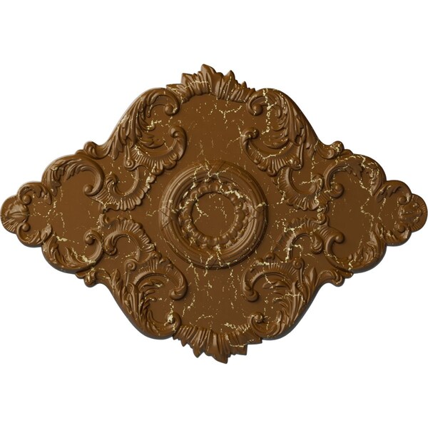 Ekena Millwork Piedmont Ceiling Medallion, Hand-Painted Smokey Topaz Crackle, 37"W x 26"H x 1 3/8"P CM37X26PESTC - main